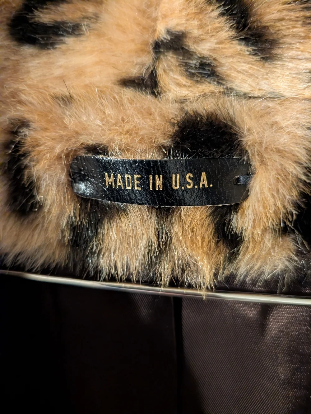 Faux Fur Leopard Car Coat Vintage? Silky Lining - Picture 5 of 16